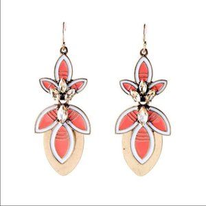 3/$25 orange flower earrings rhinestone